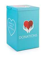 Custom printed cardboard trash box with 4 panel personalized graphics