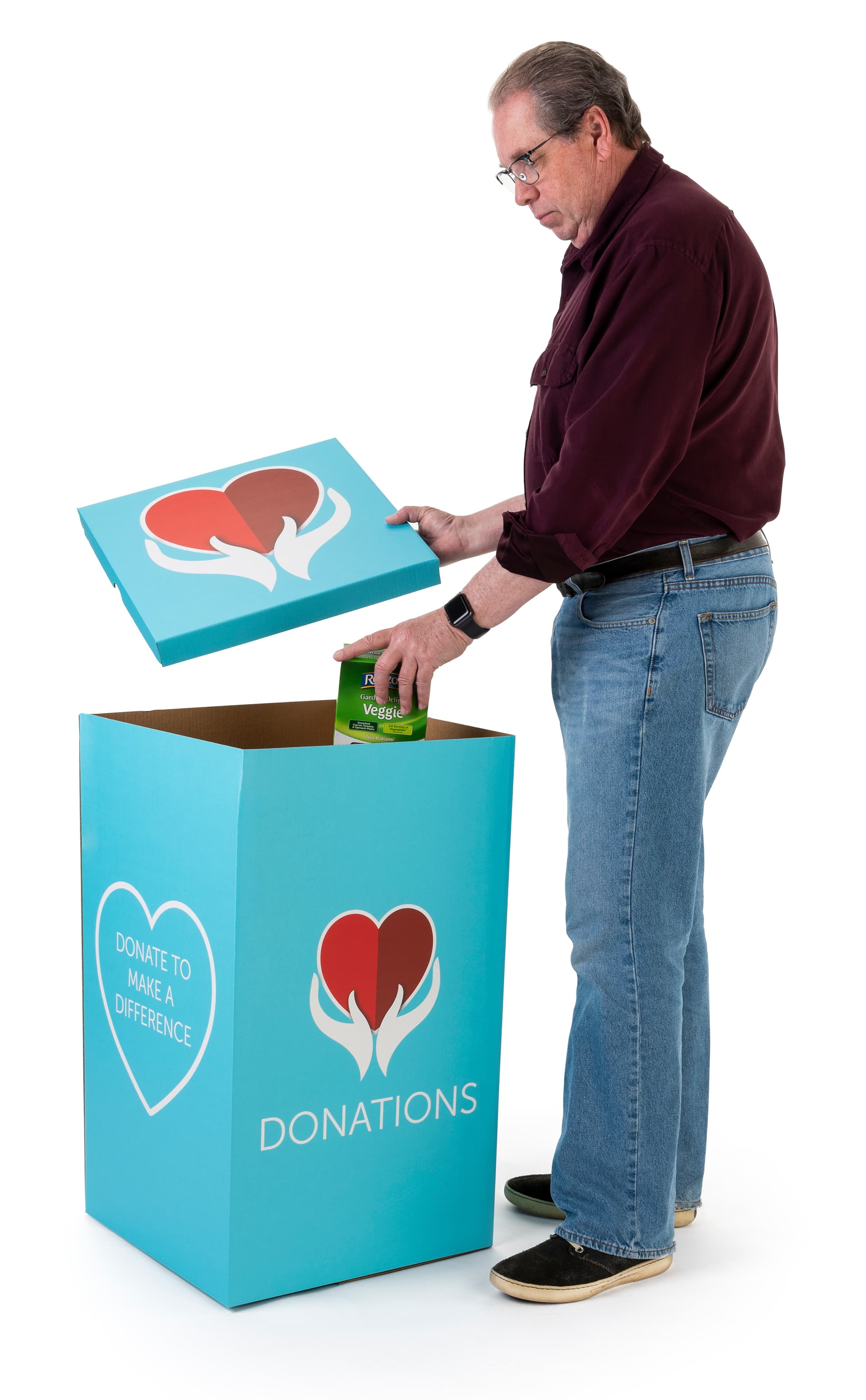 Custom printed cardboard trash box with 18.3 inch width