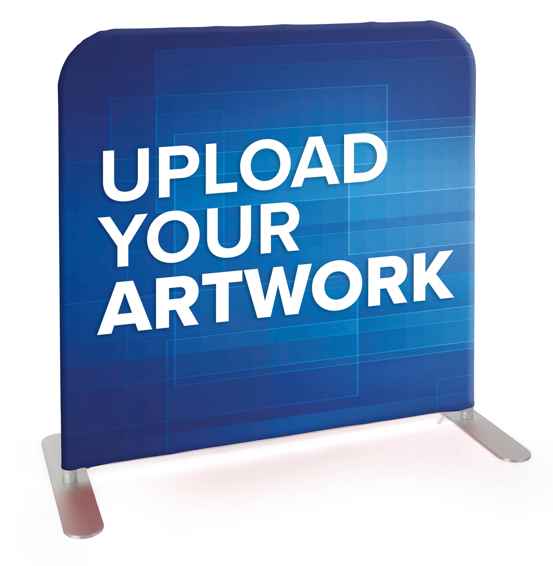 Tension fabric cafe style barrier with replacement graphics available