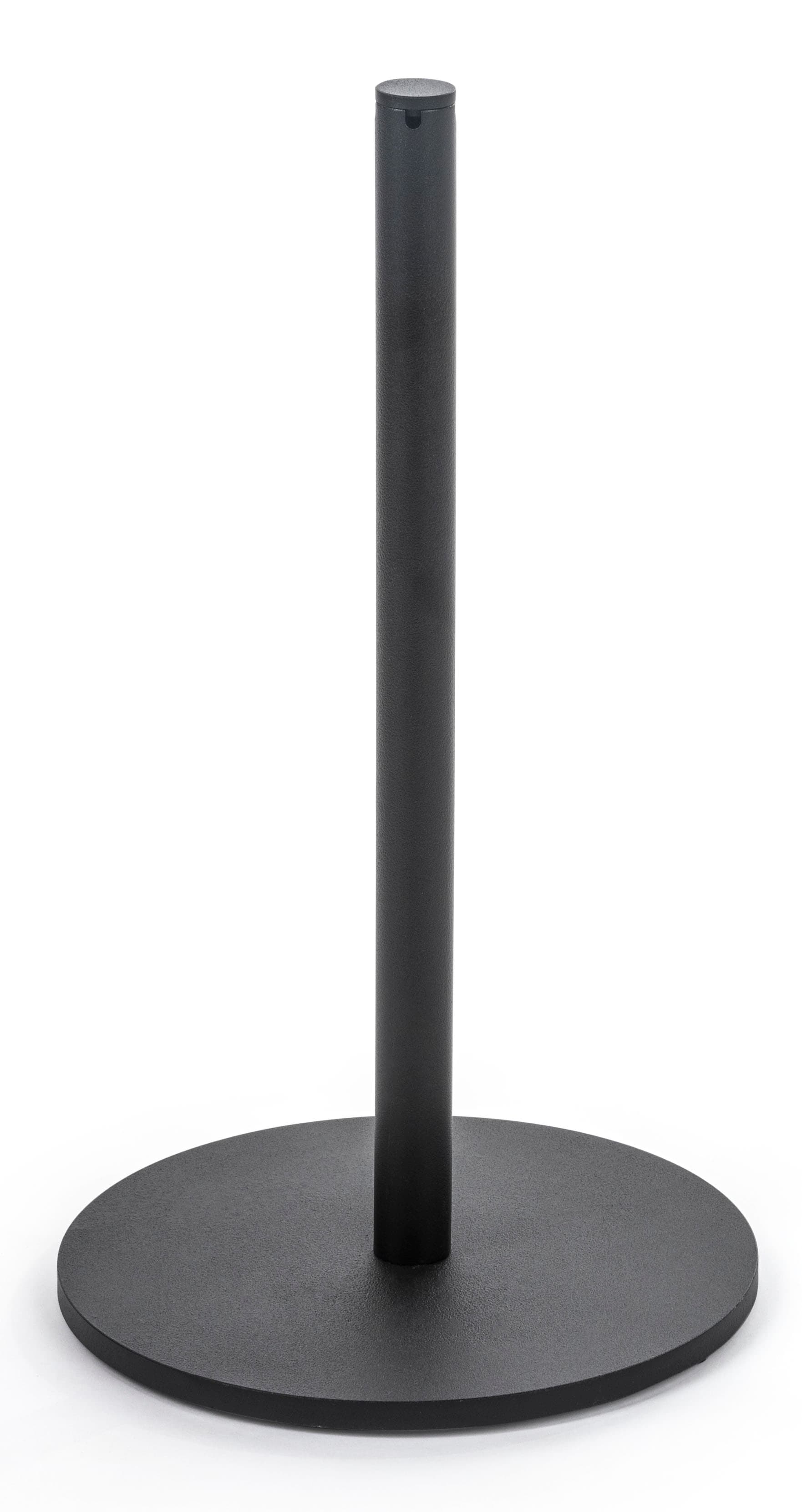 Single black low profile exhibit stanchion  
