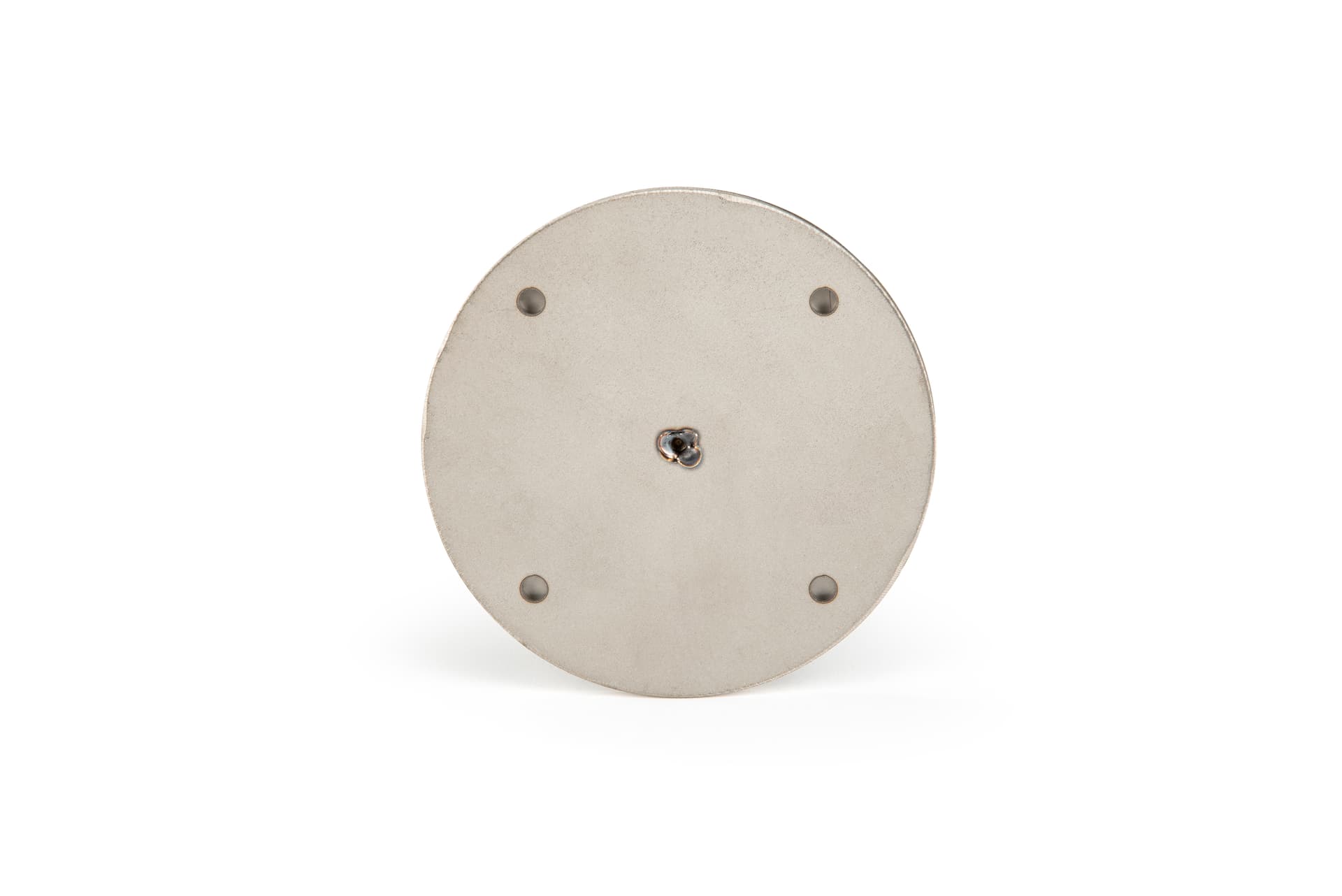Fixed post art gallery stanchion with surface plate cover