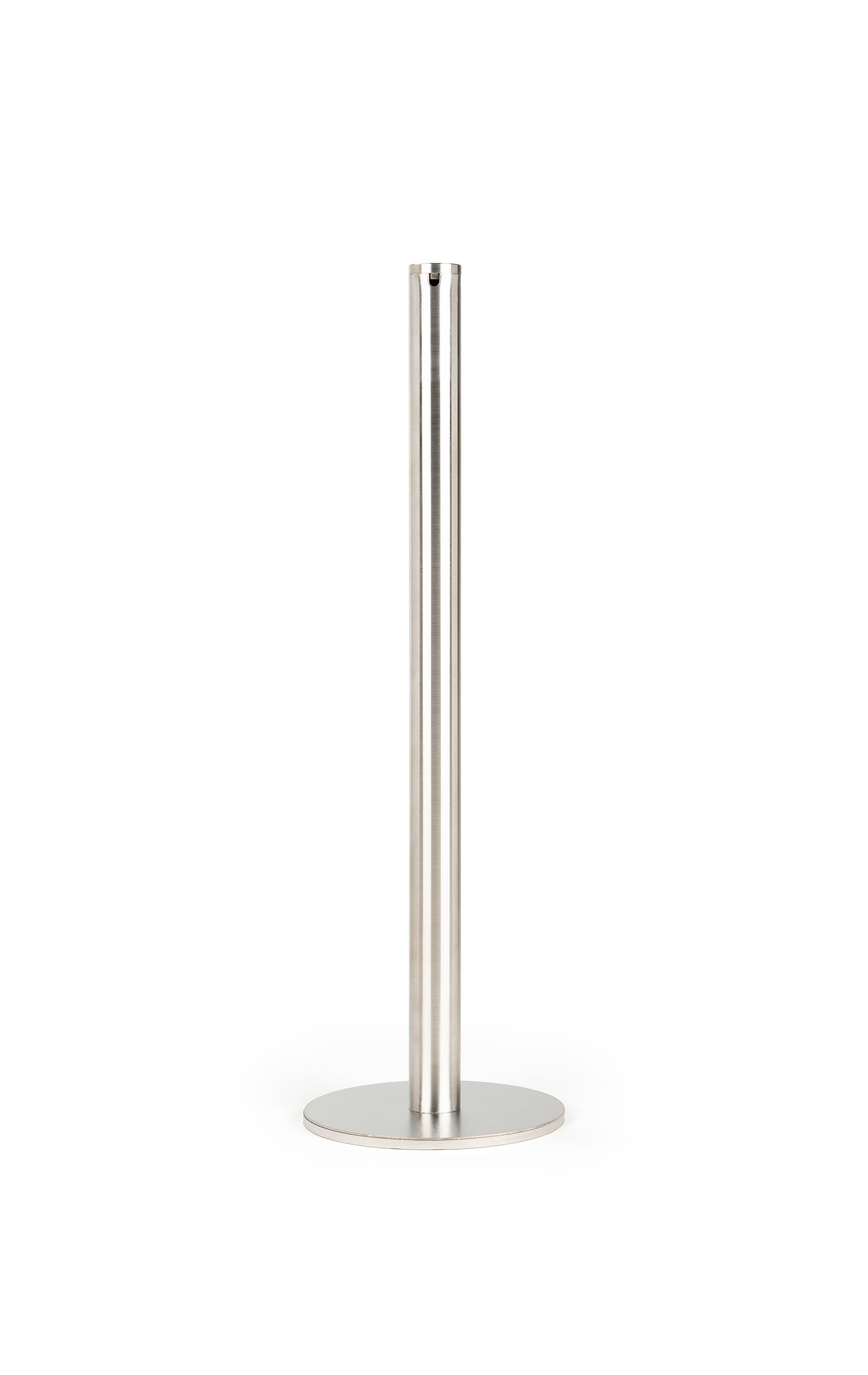 Brushed stainless steel fixed post art gallery stanchion