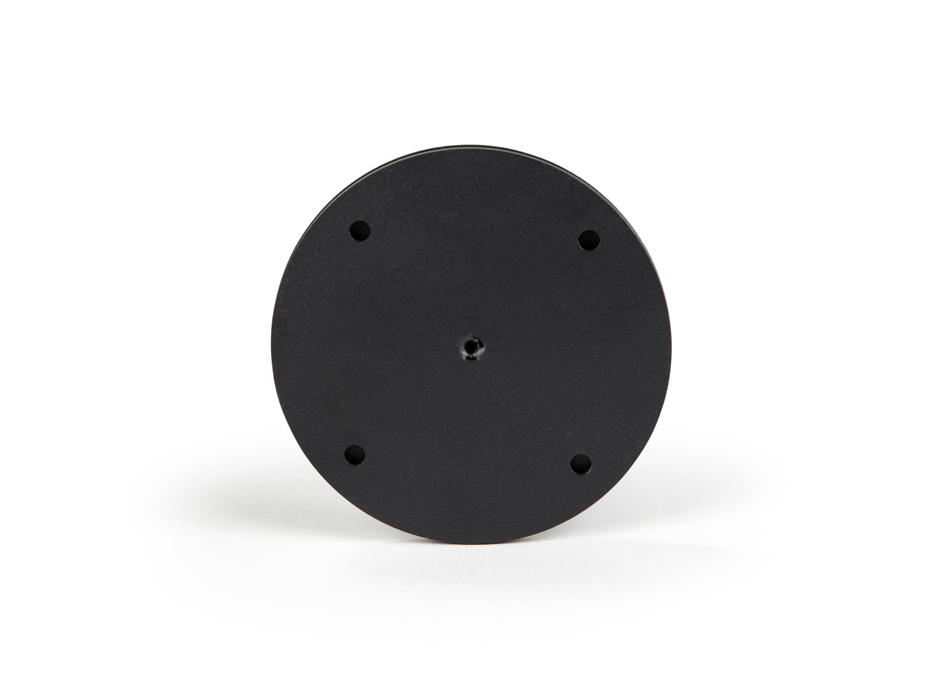 Discreet surface mount art stanchions with base cover
