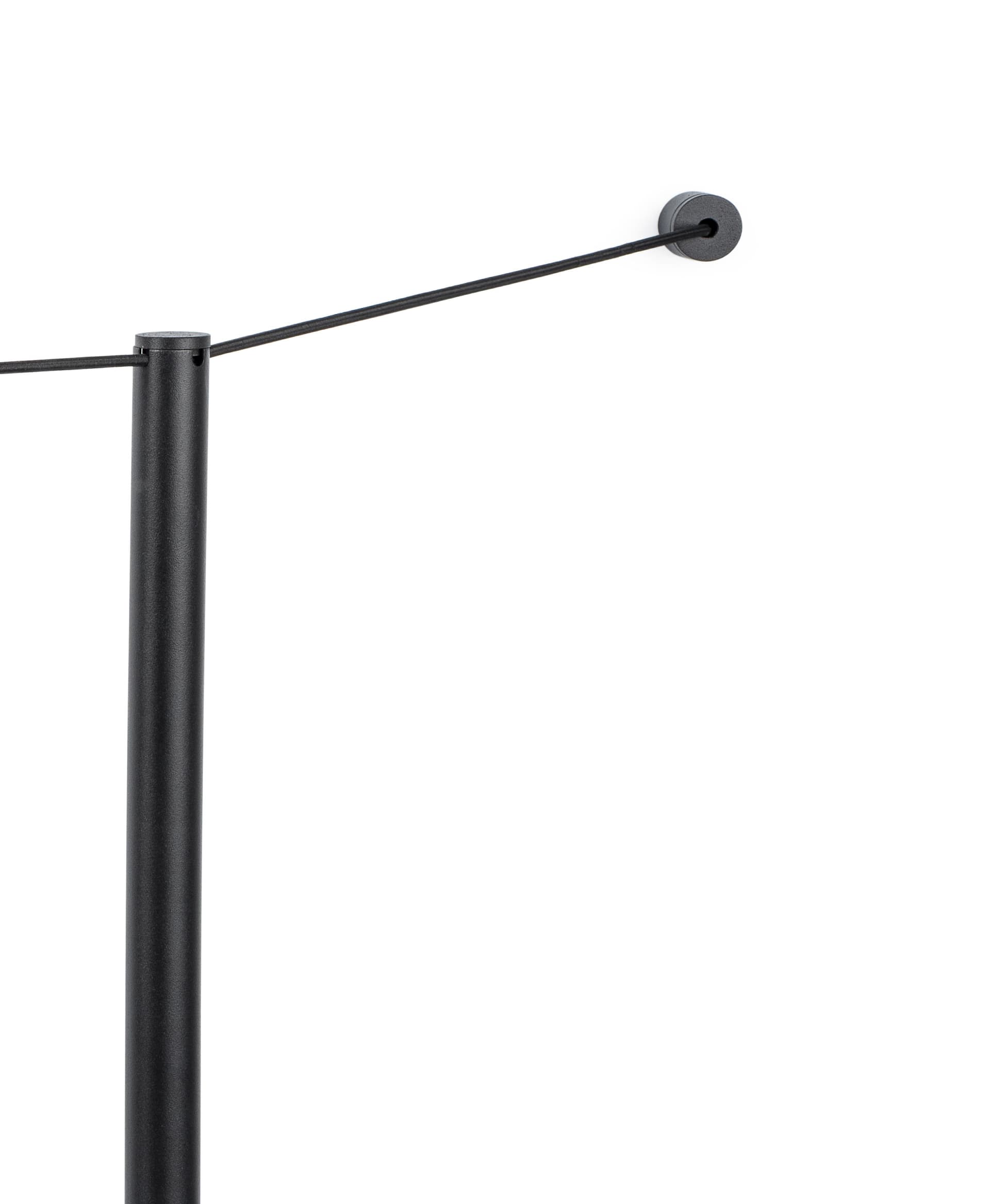 Black Stanchion Cord Wall Receptor Connects Cord to Floor Standing Post