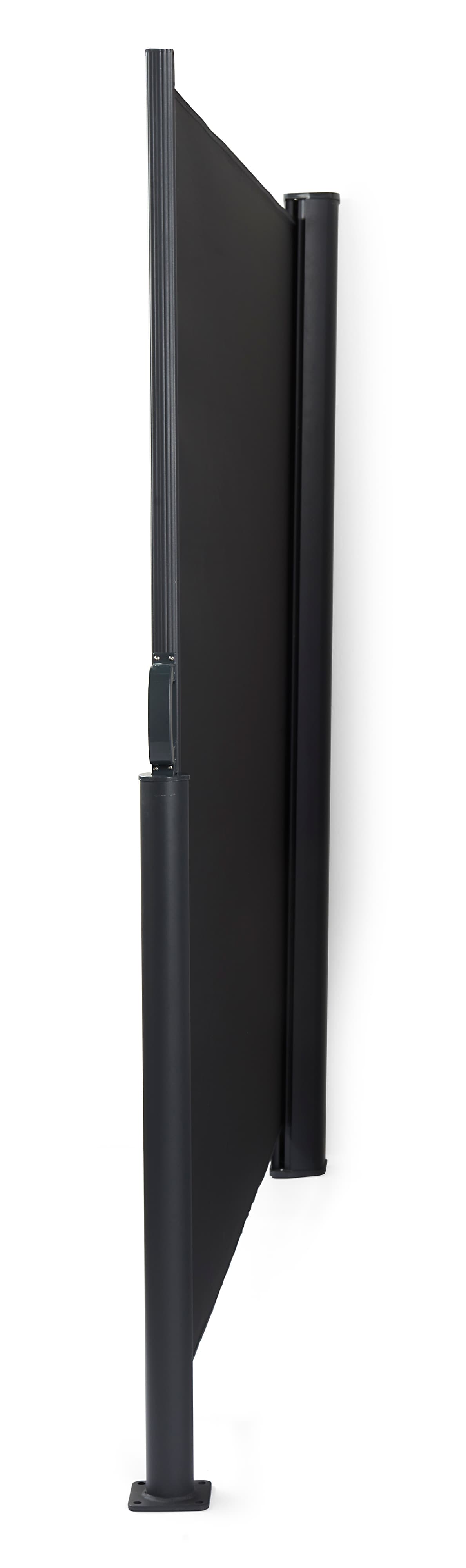 Retractable outdoor privacy divider with side handle 