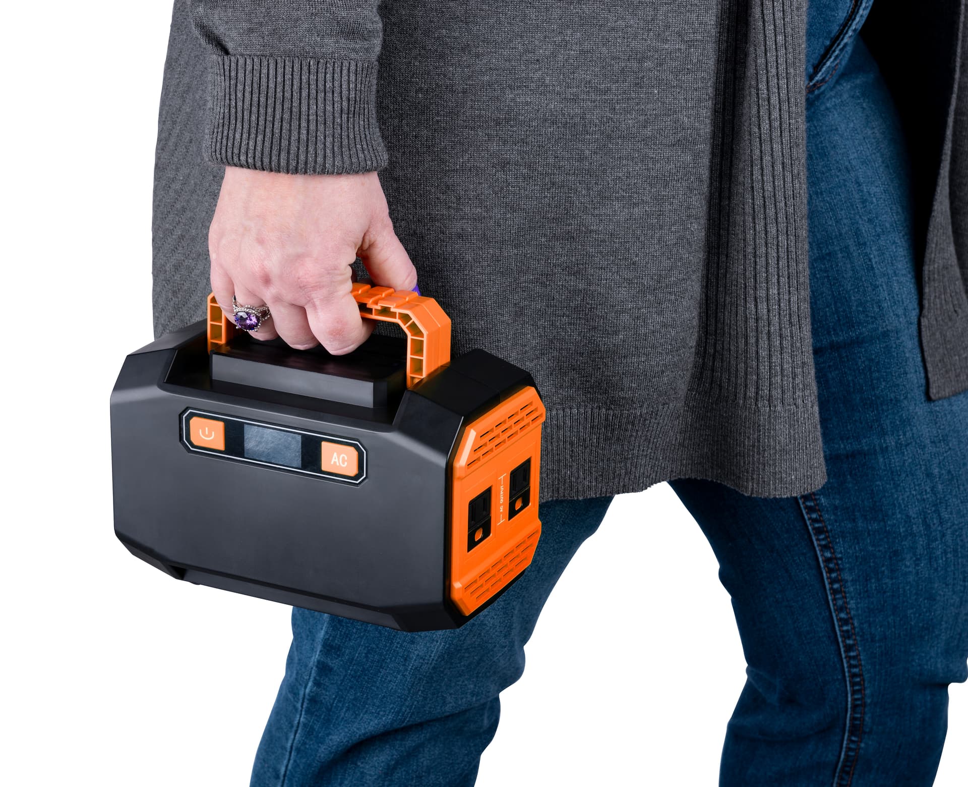 Portable battery power station with 3.5 pound weight for portability 