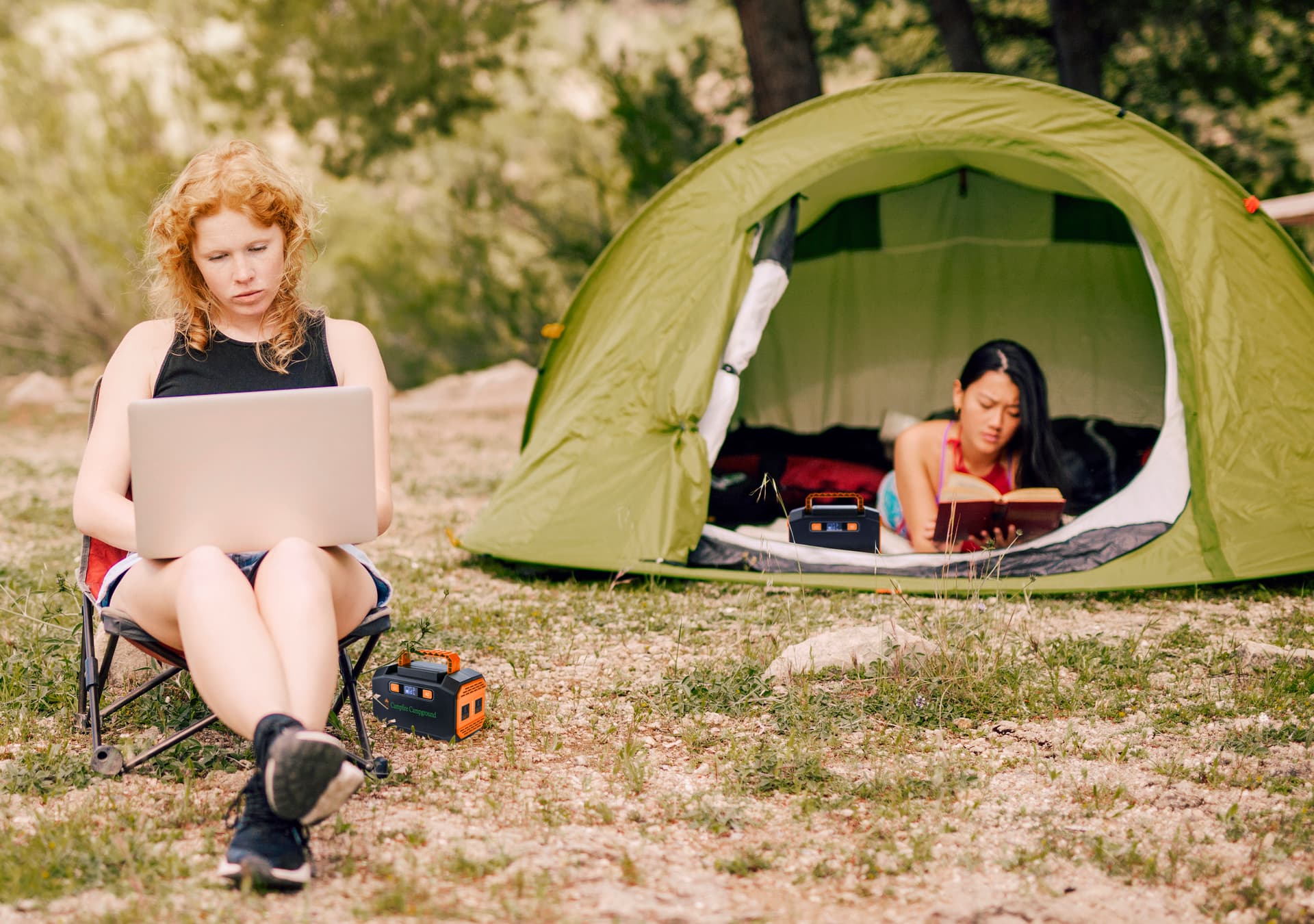 Portable battery power station with lithium-ion battery