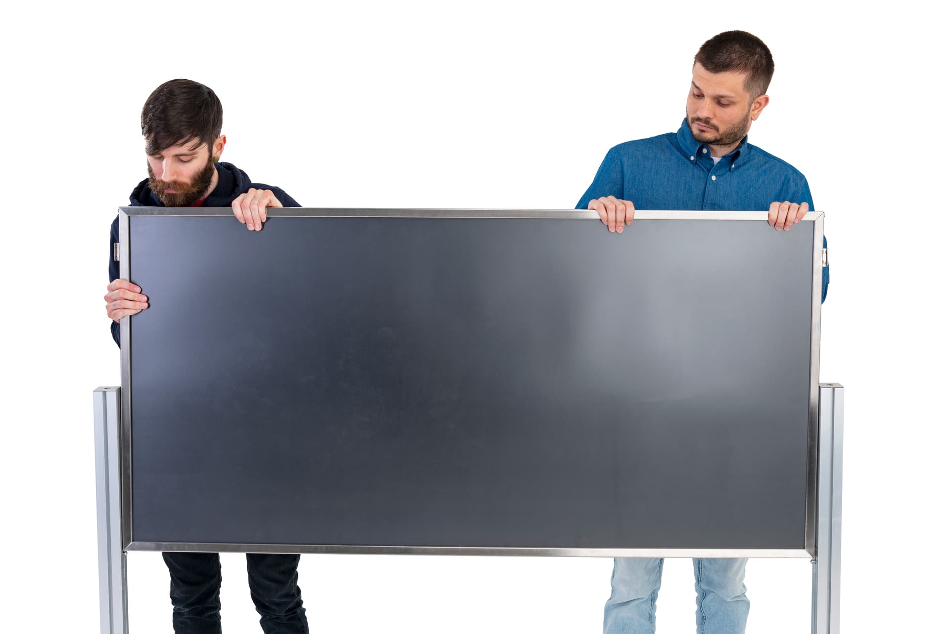 Stanchion post and panel advertising system queue management