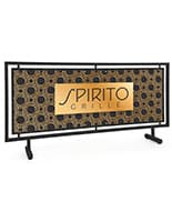 Full color outdoor cafe barrier with custom printing