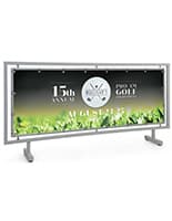 Full color sidewalk partition with custom graphics