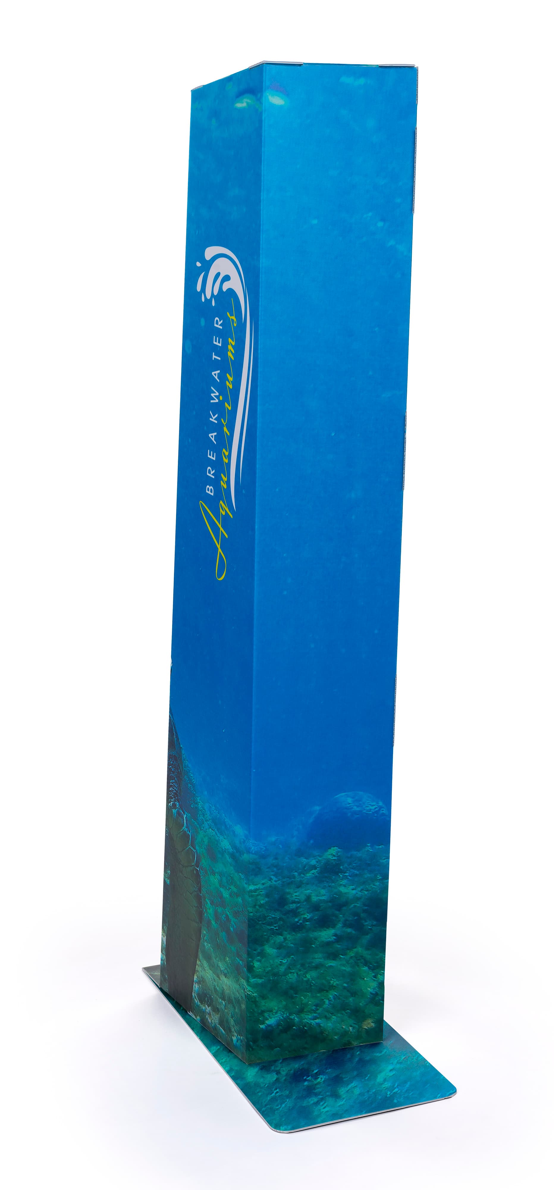Custom cardboard sanitizer floor dispenser with wrap around graphics