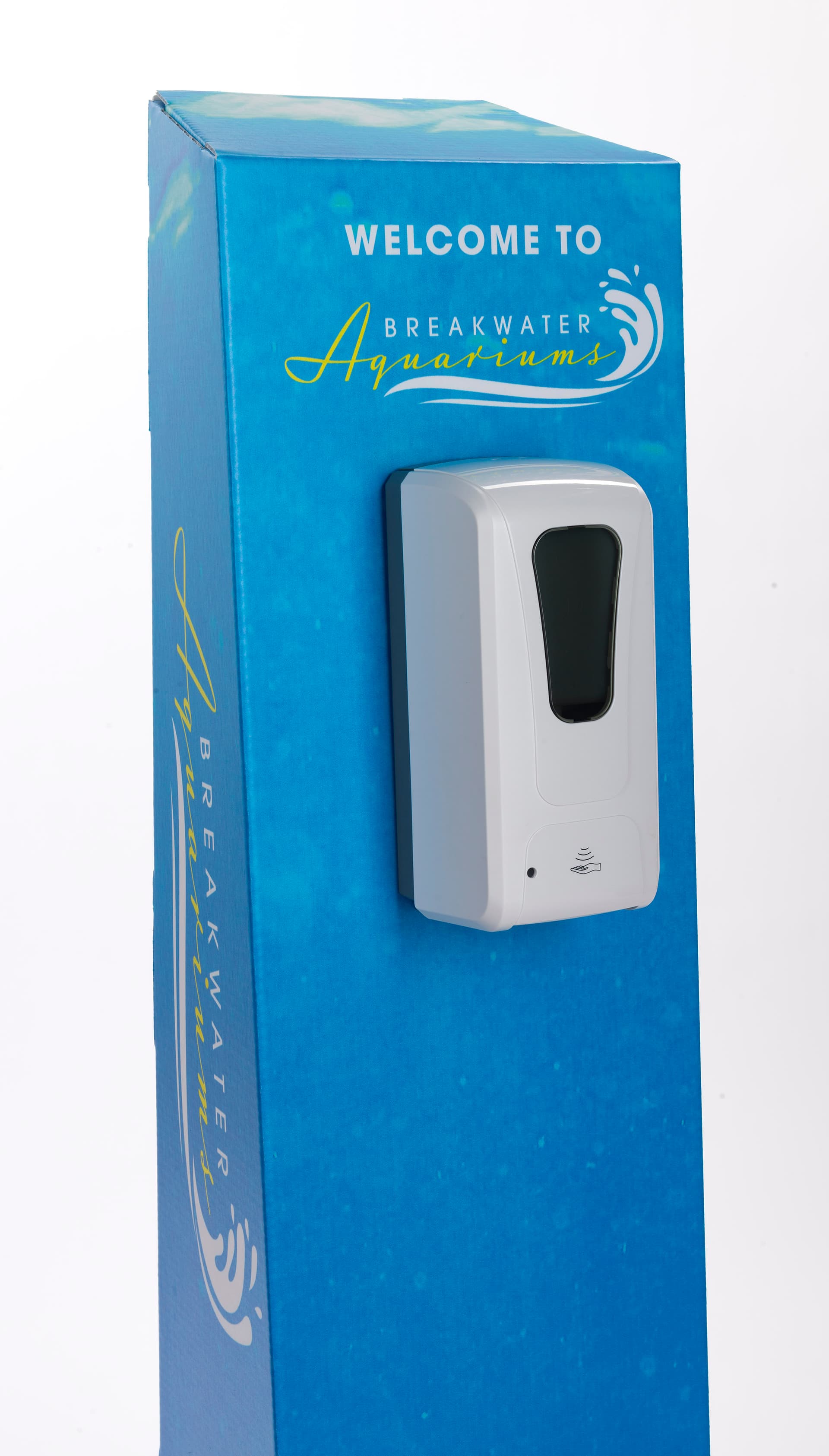 Custom cardboard sanitizer floor dispenser with automatic sensor