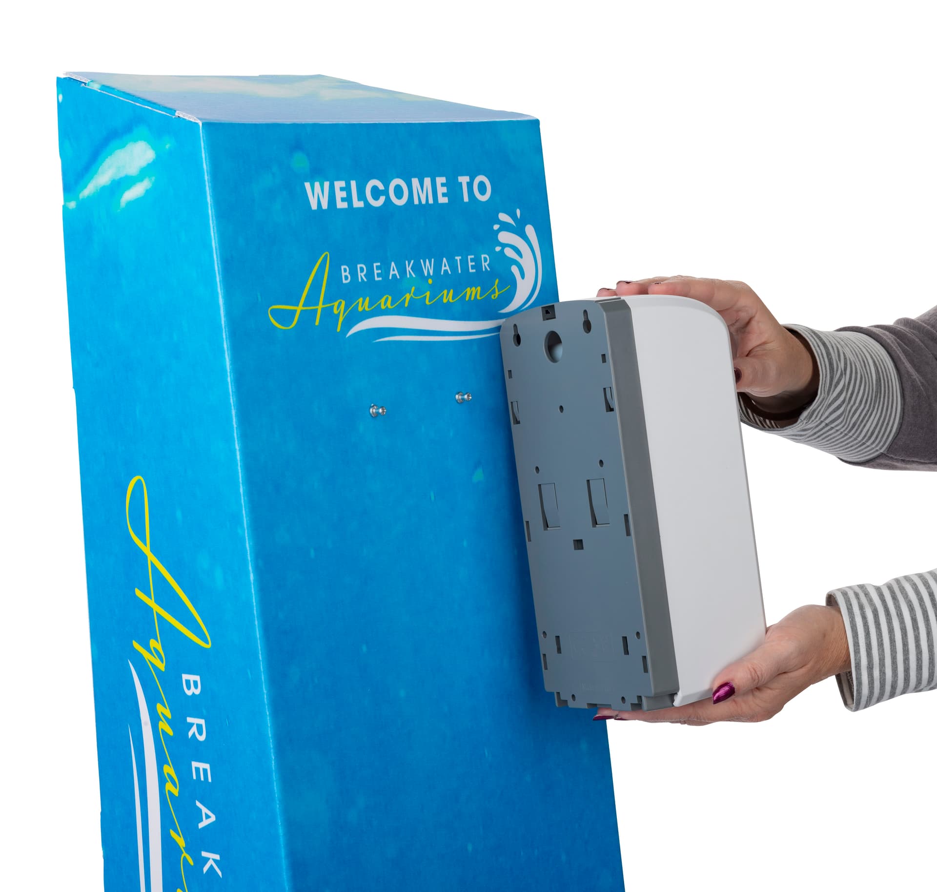 Custom cardboard sanitizer floor dispenser with easy attach sensor