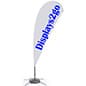 11' Custom Teardrop Flag & Cross Base with Water Bag - 1 Color Printing