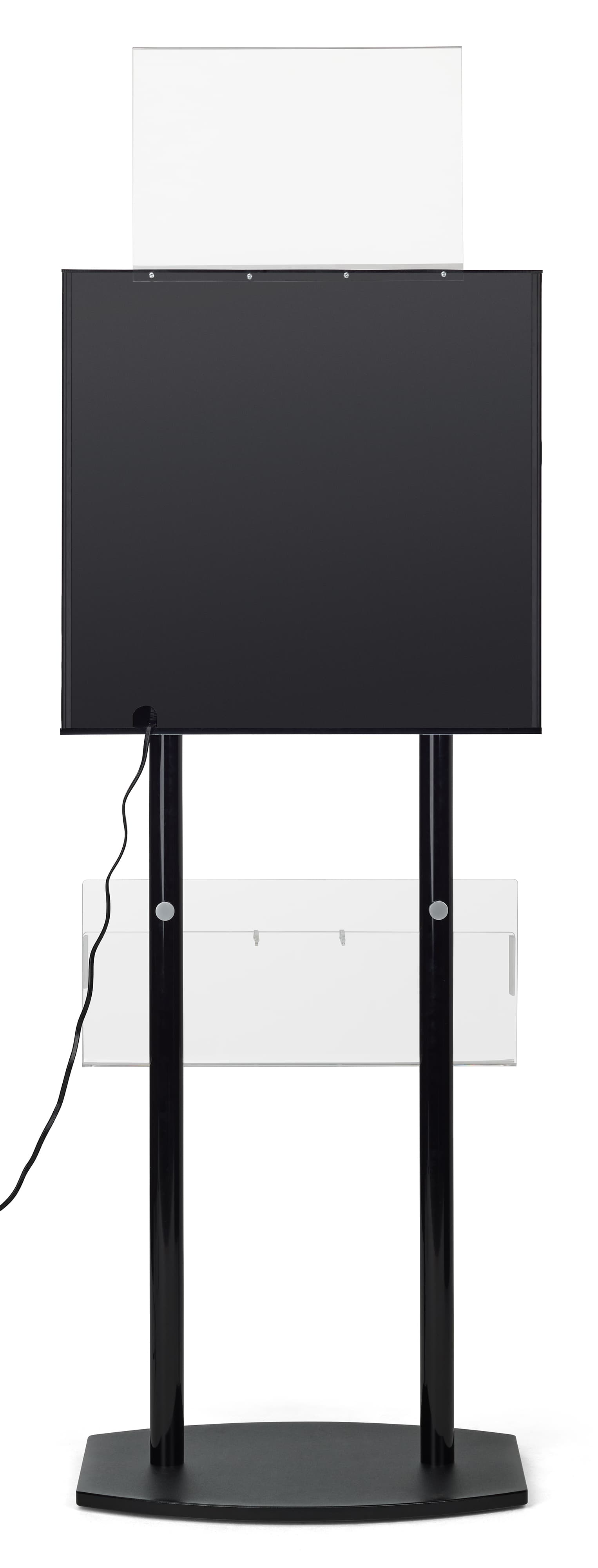 Public charging kiosk with sleek black colorway