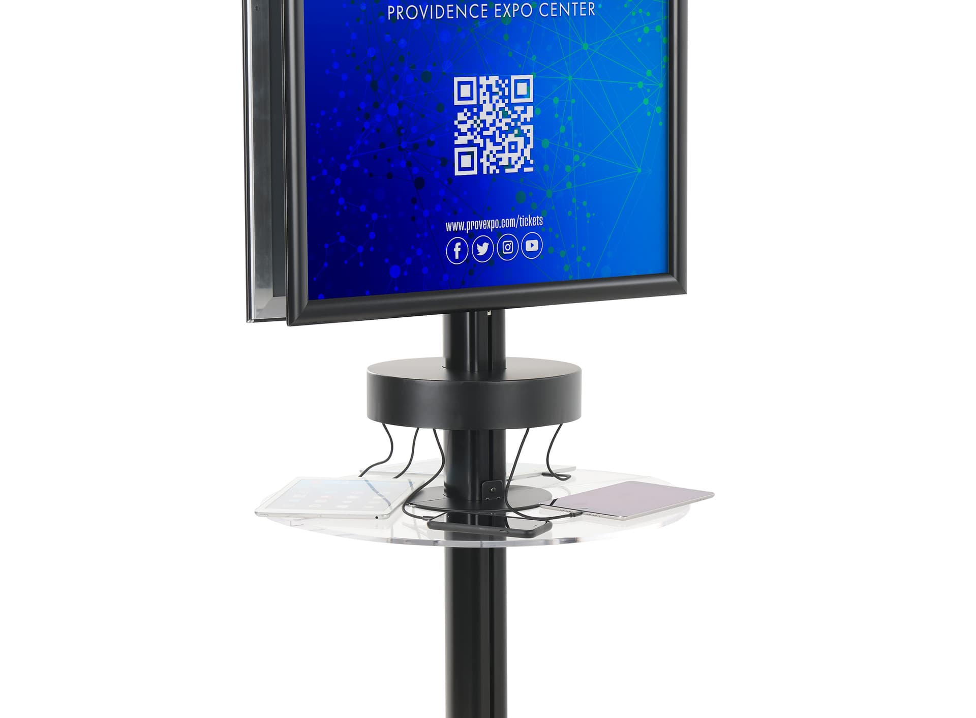 Phone Charger Tower with Shatterproof Acrylic Shelf