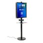 Charging Kiosk for Floor, (2) 22 x 28 Poster Frames, 6 Cables, Storage Shelf - Black