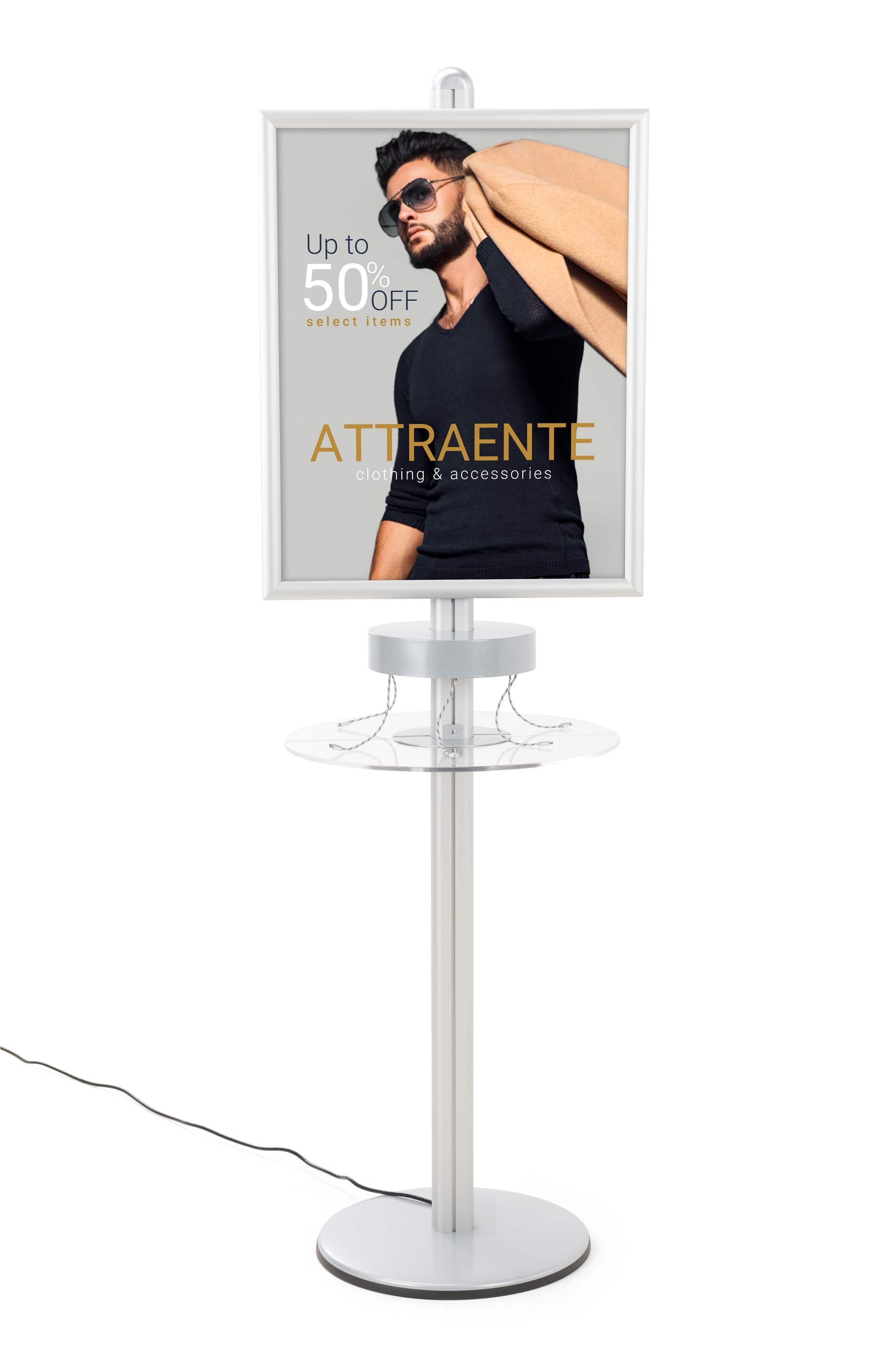 Silver Phone Charger Kiosk