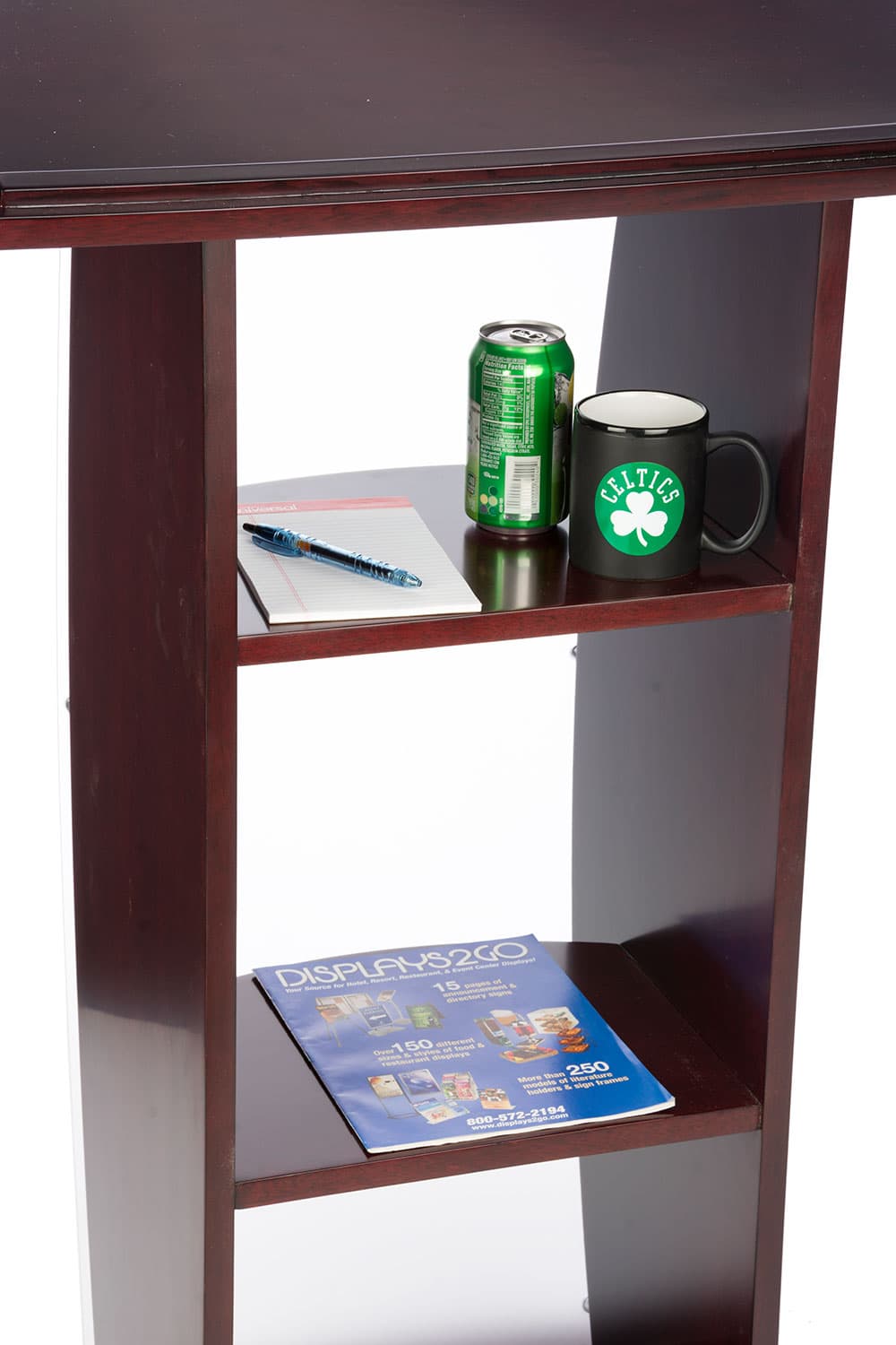 Mahogany Lectern Shelves Propped