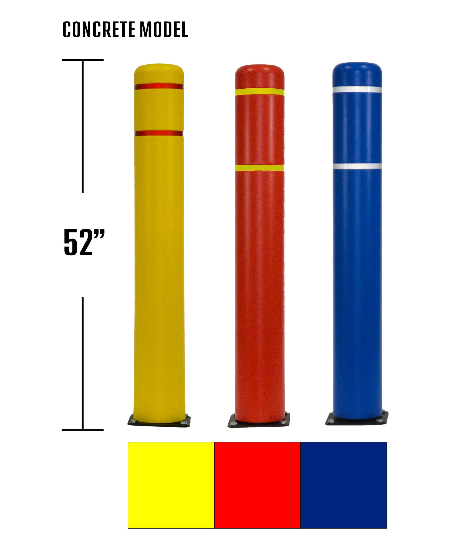Bollard with spring base and 3 color choices
