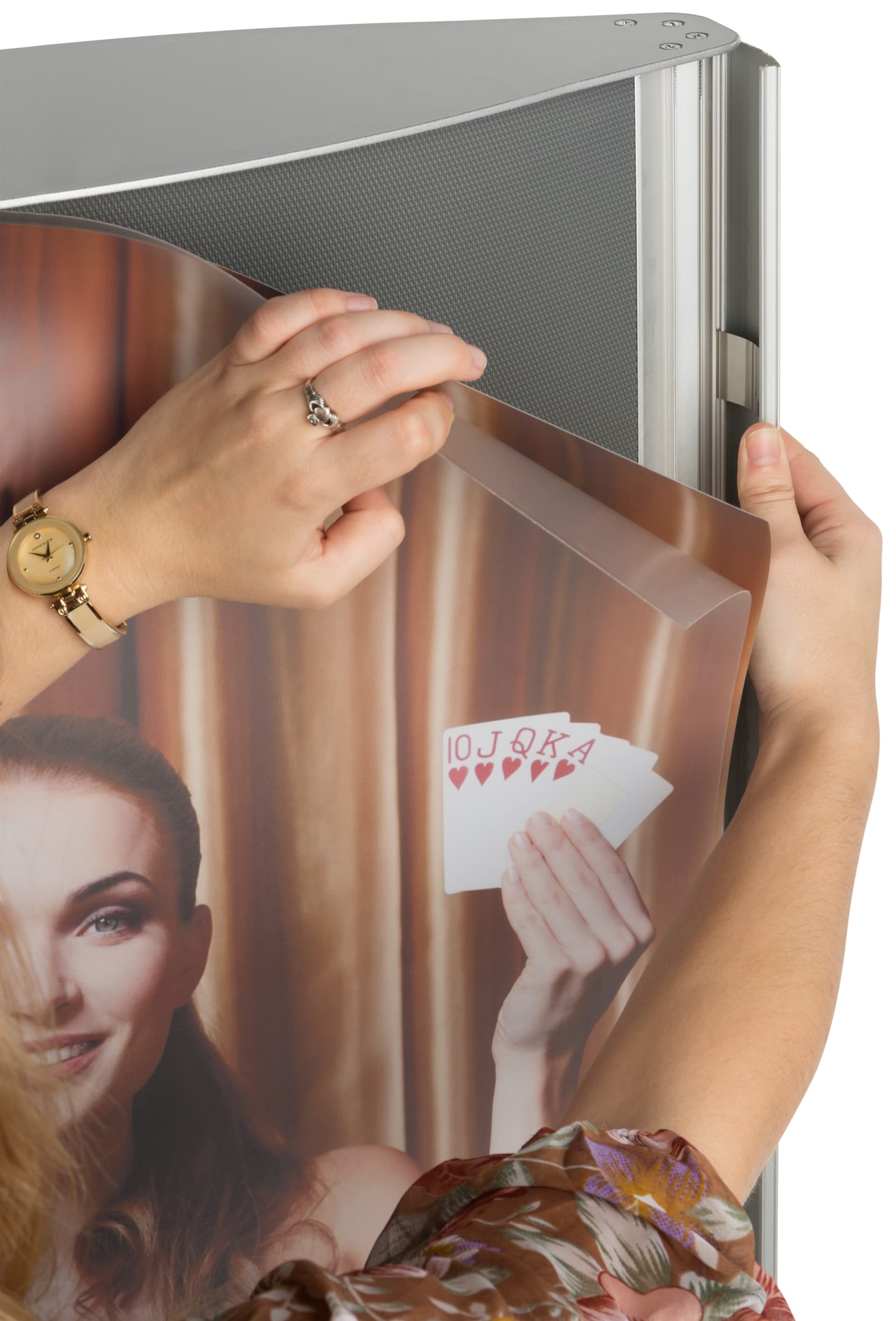 Curved 22 x 28 Poster Stand with Steel Base