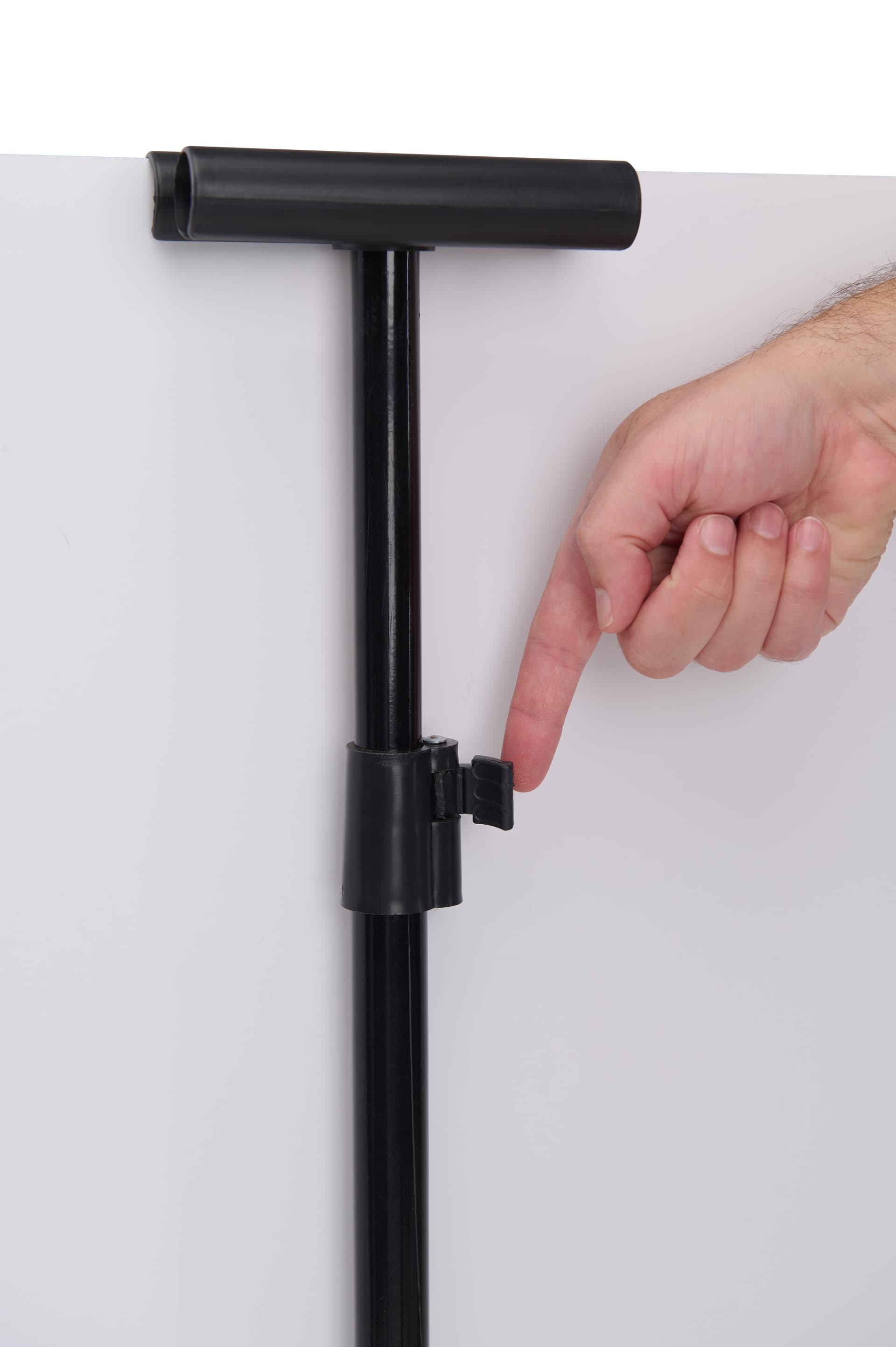 Tripod poster stand with with latch lock