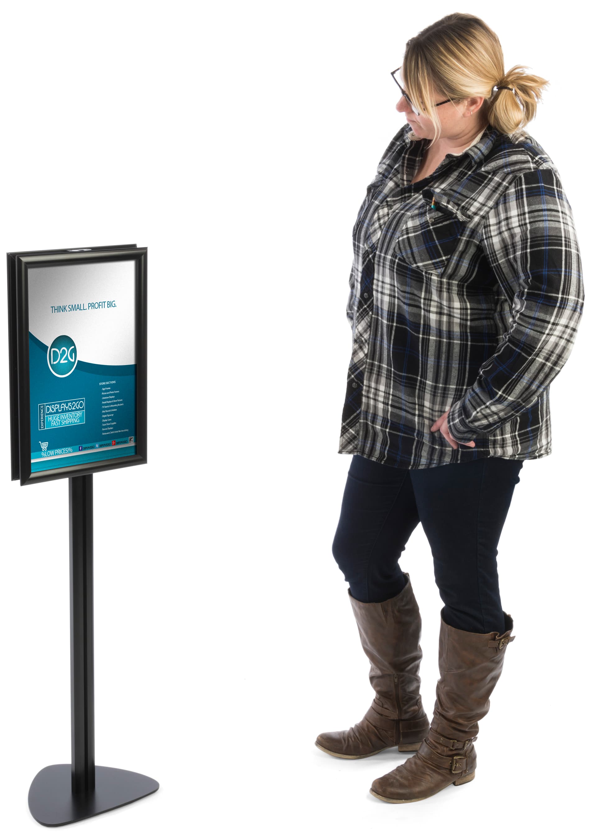 11" x 17" Contemporary Sign Stand, 46.75" Tall