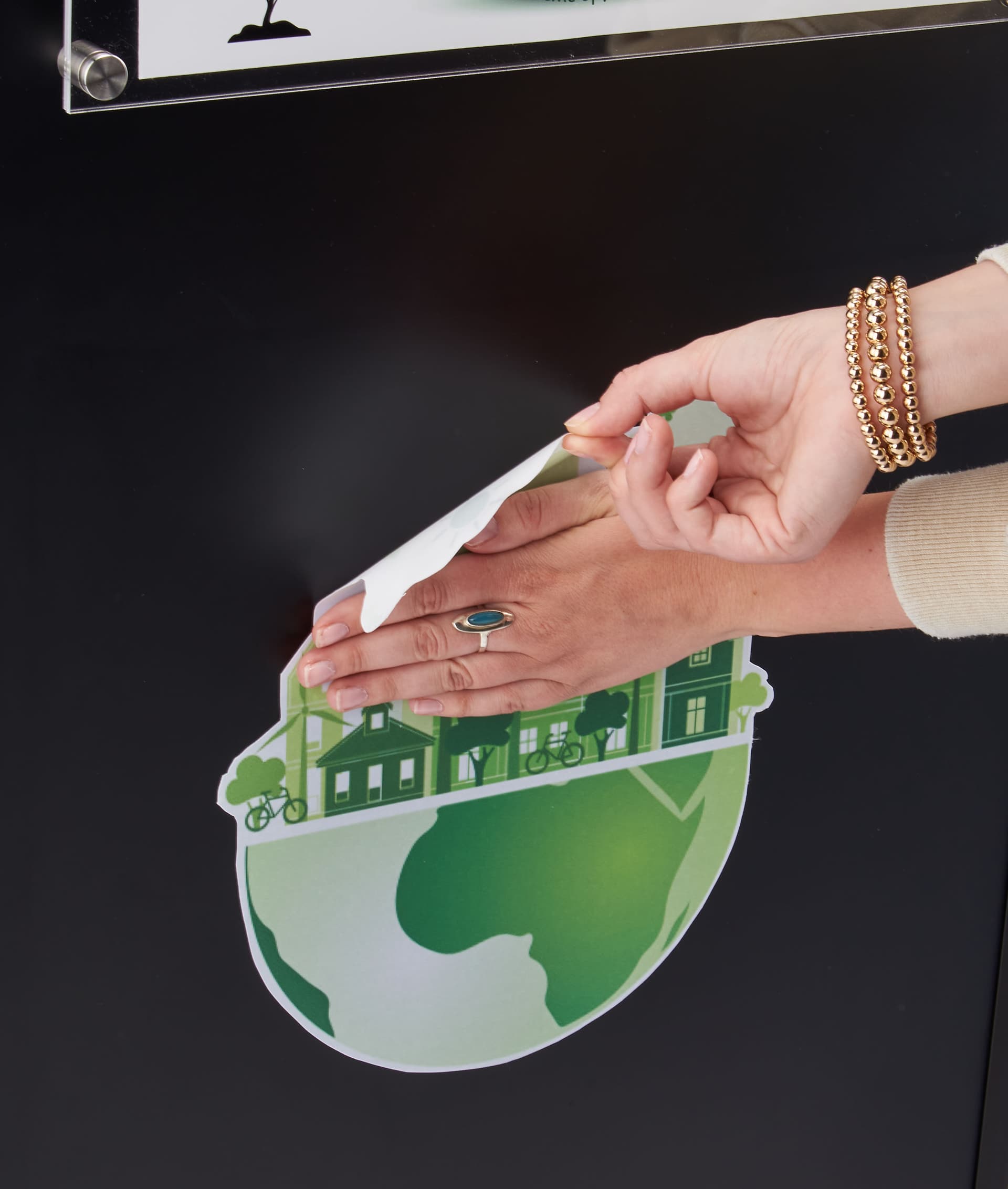 16" x 20" custom contour cut graphic adhesive backer