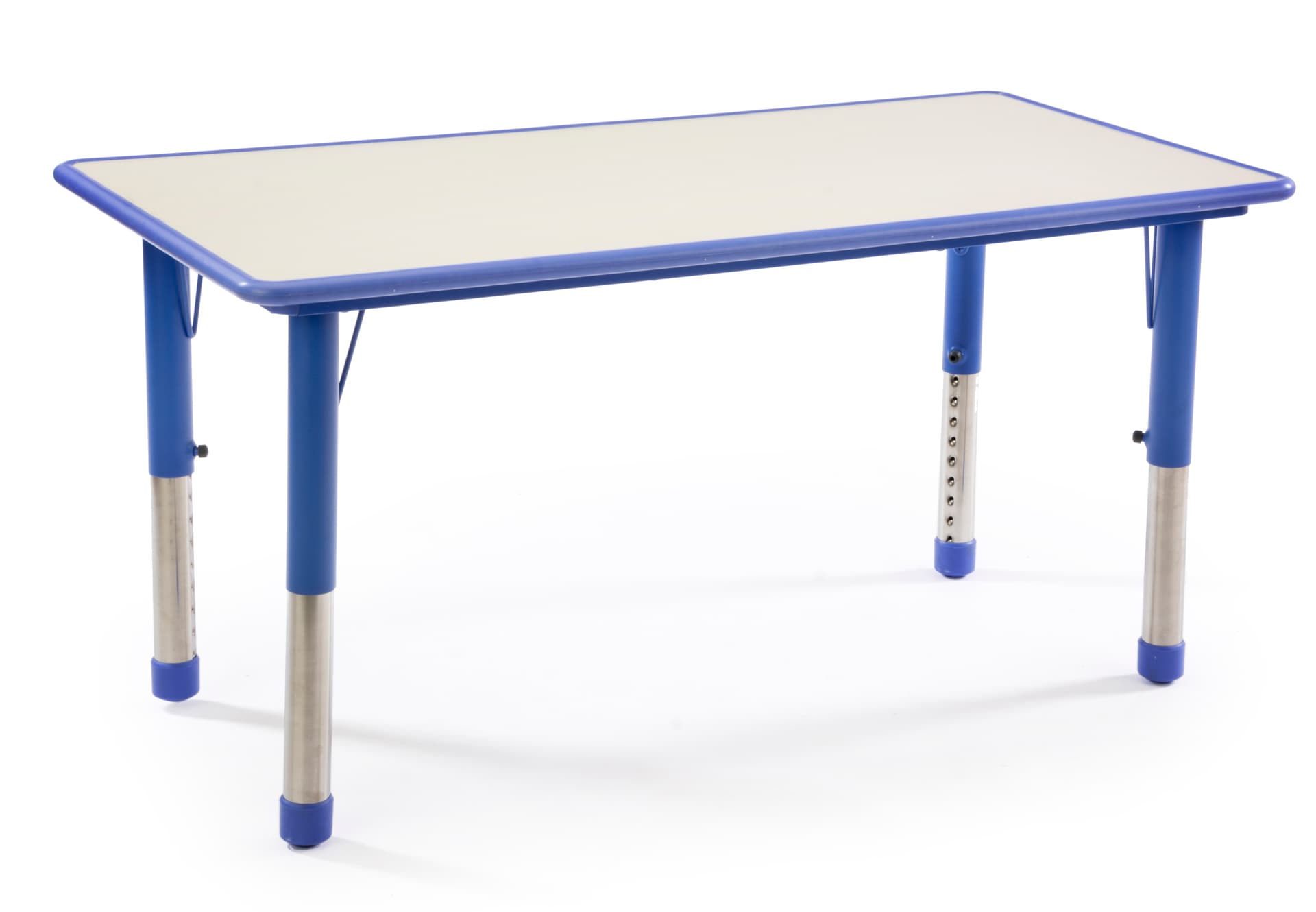 Blue Height Adjustable Kids Table Features Bright Primary Color