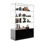 48" Glass Display Case w/ Sliding Doors, Base Cabinets, Frameless - Black