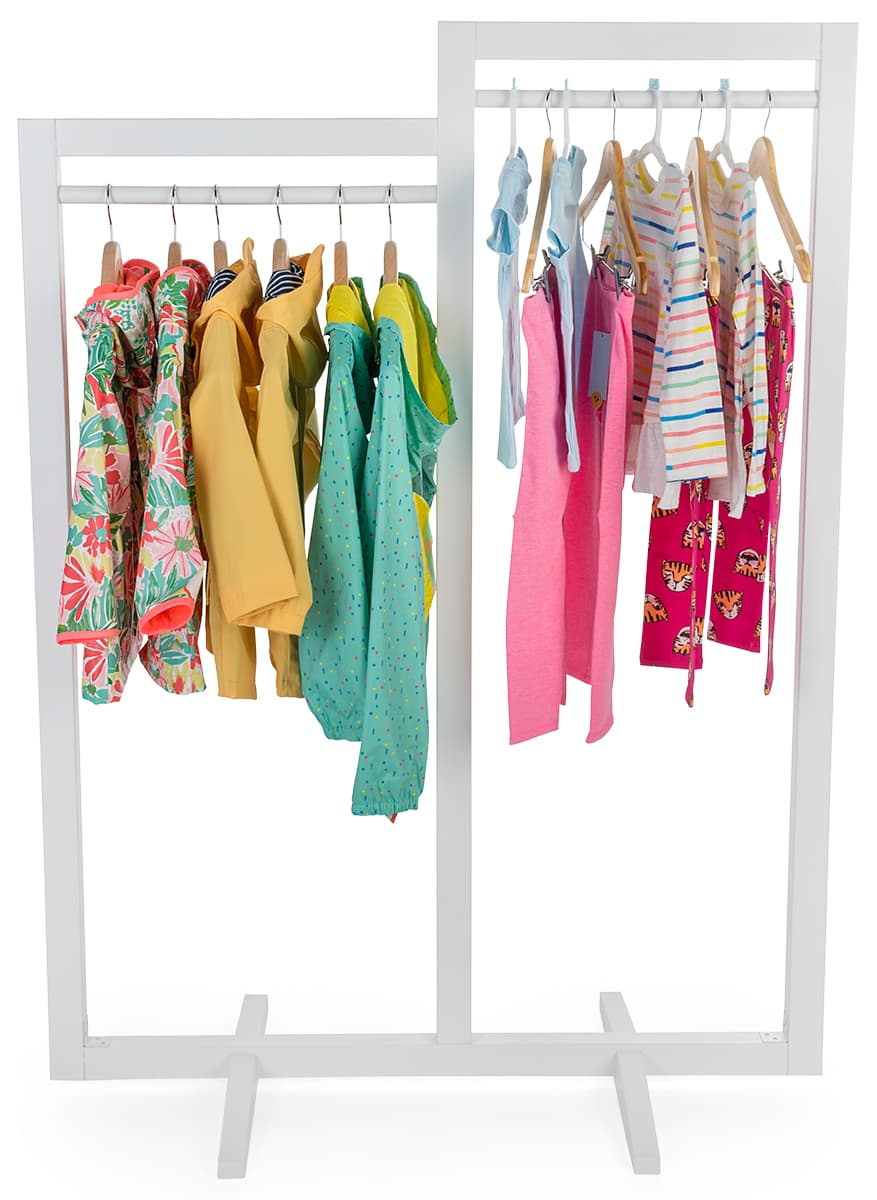 Double-sided modern cottage double carry clothing rack