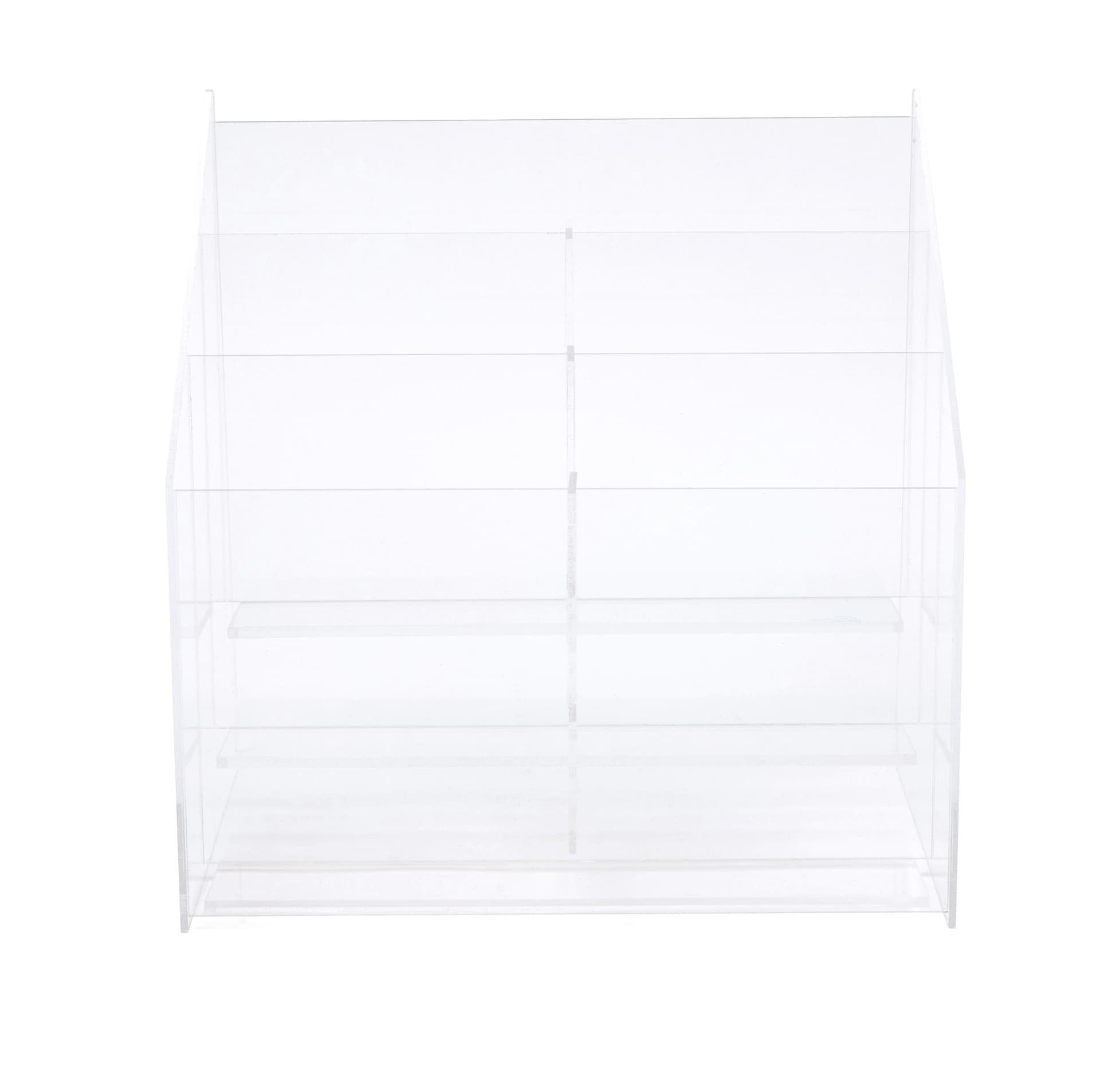 Tired brochure racks with six pockets