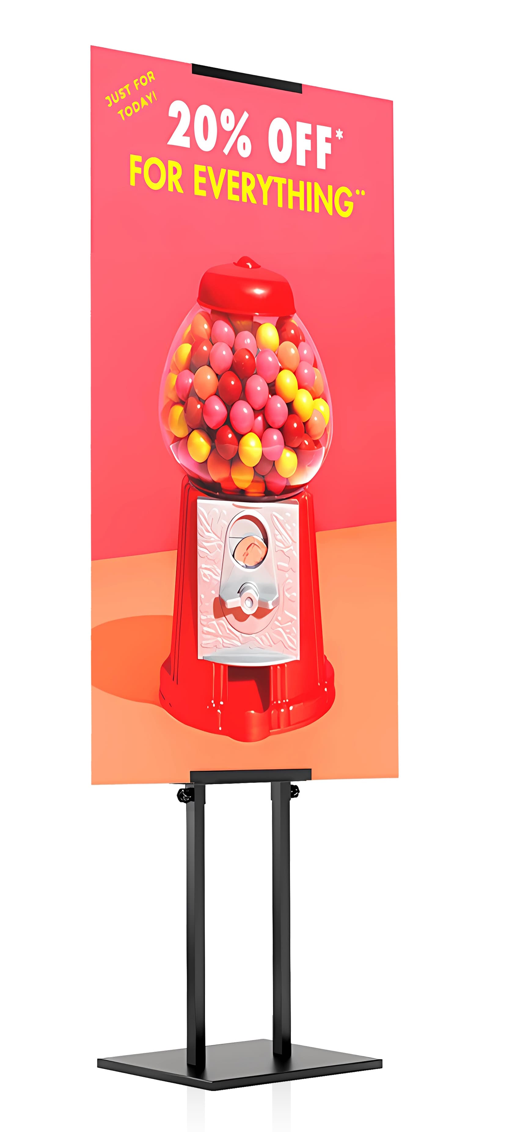 Free standing poster holder in black
