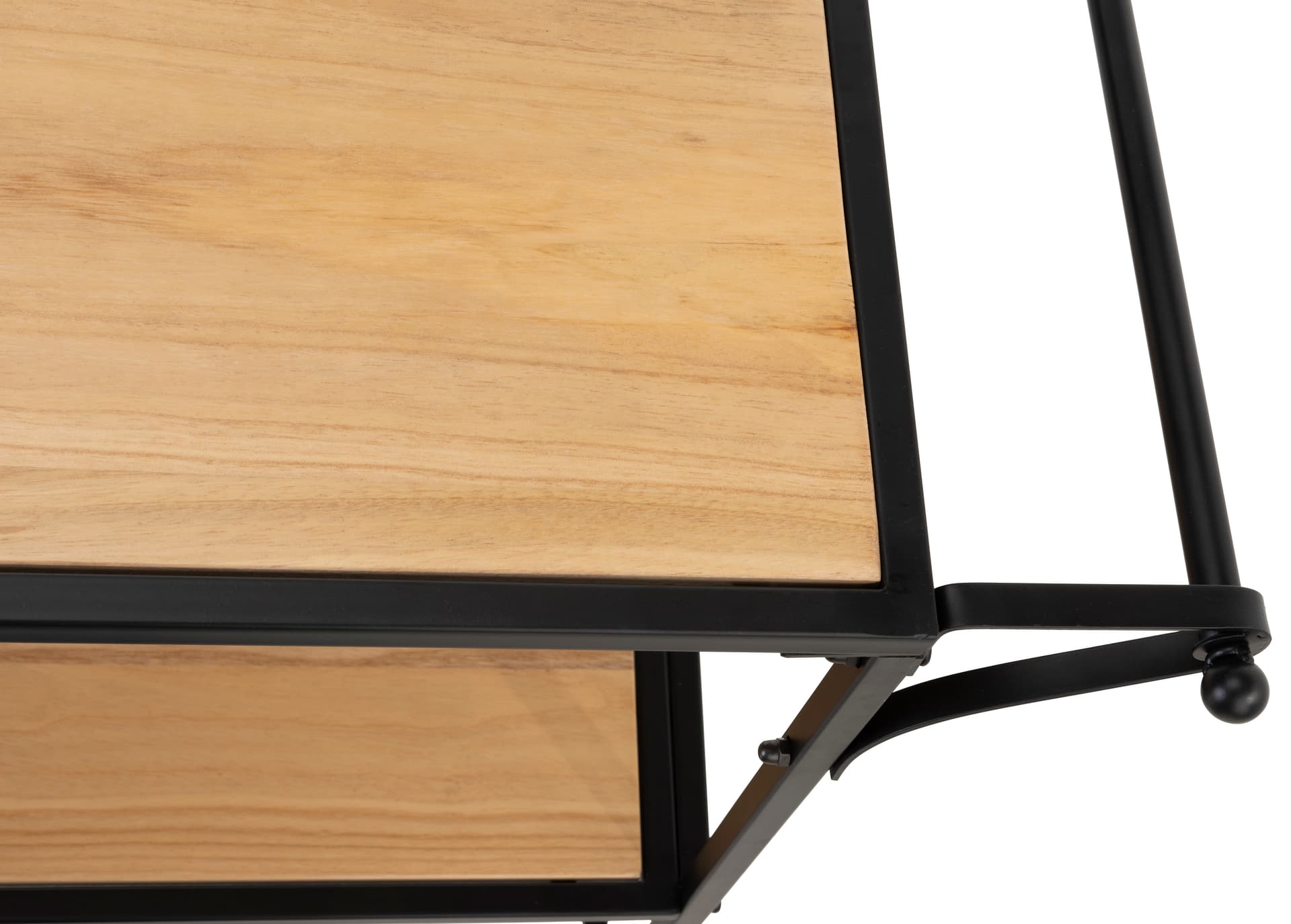 Liquor cart with wine rack and tiered shelving with light oak finish 