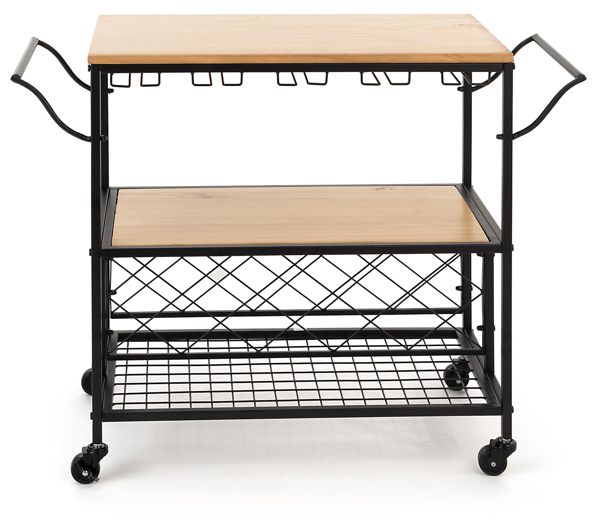Beverage cart with wine storage requires minimal assembly 