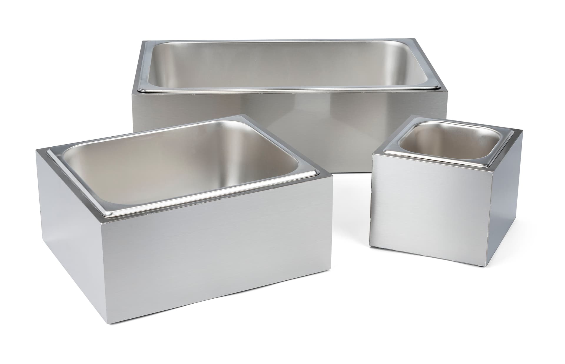 Stainless steel ice holder housing available in three great sizes