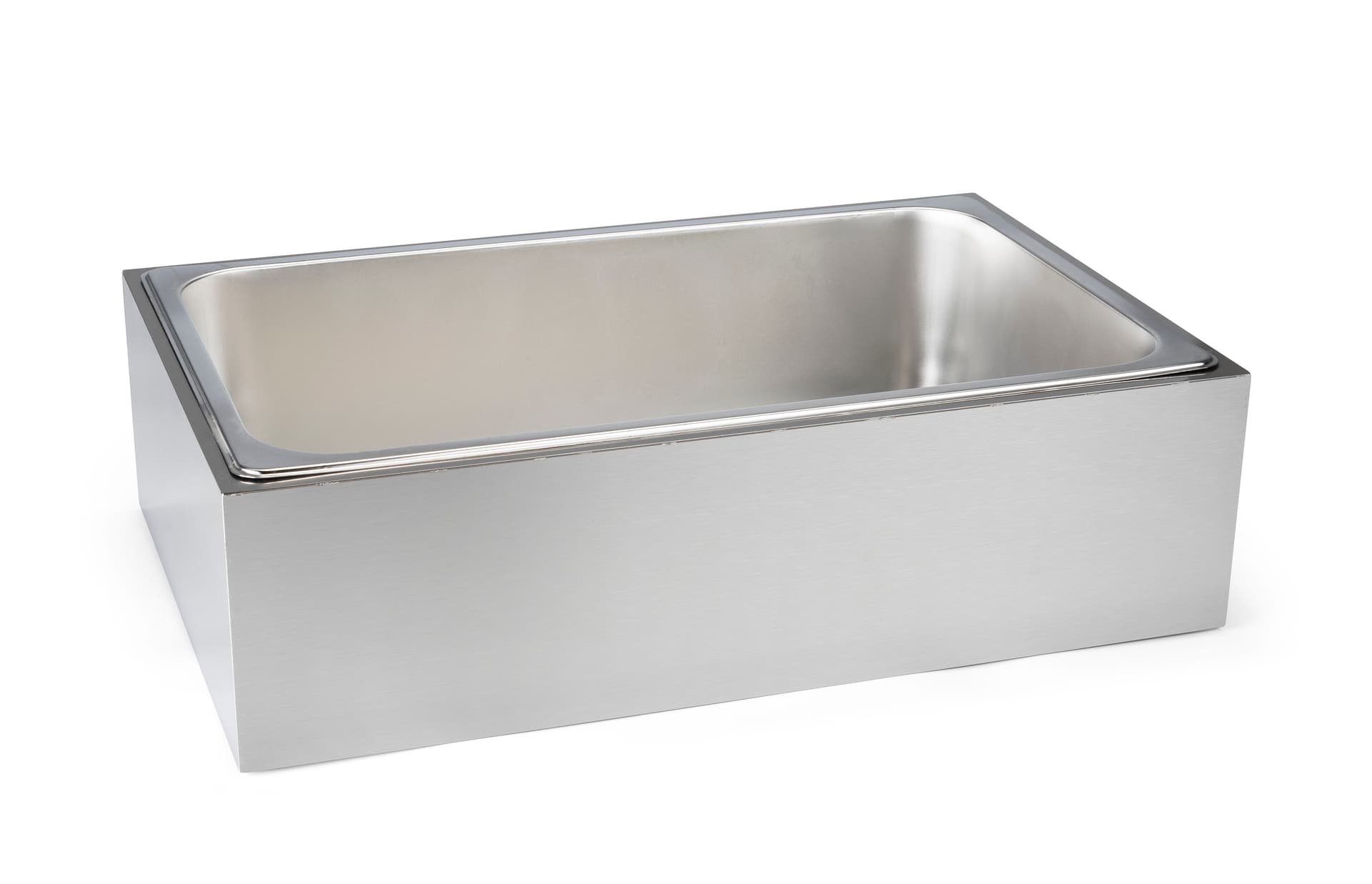 Stainless steel ice holder housing with removable tray