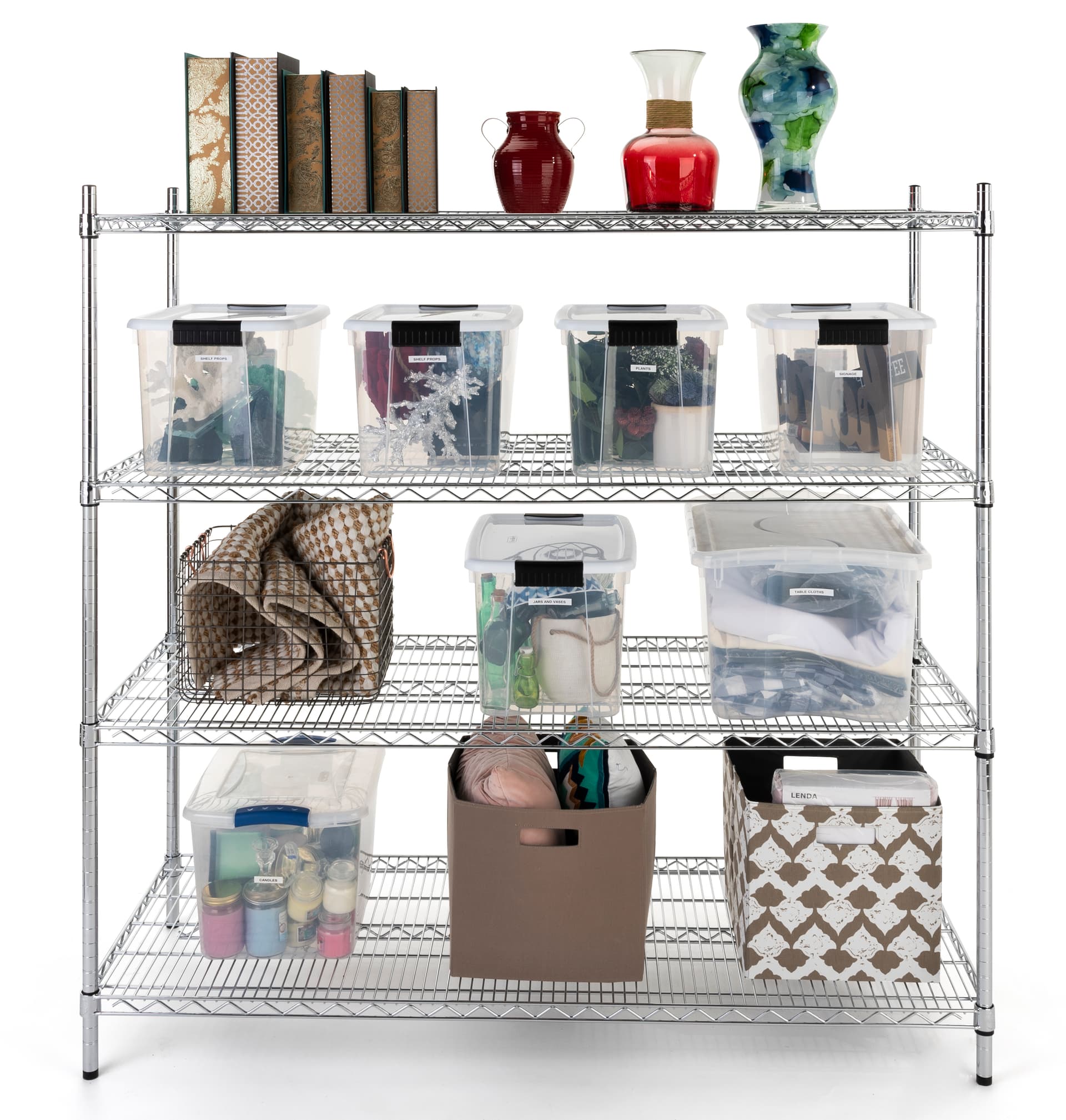 Commercial wire rack with adjustable shelves