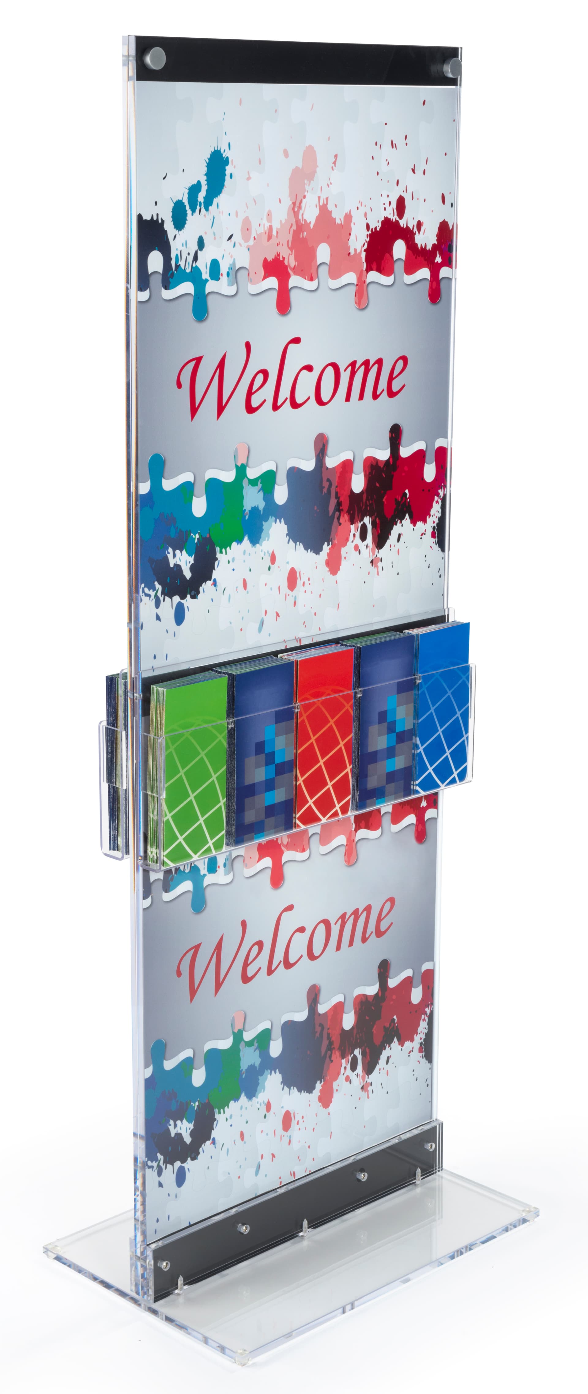 Custom Graphic with Brochure Holders & Clear Acrylic Totem