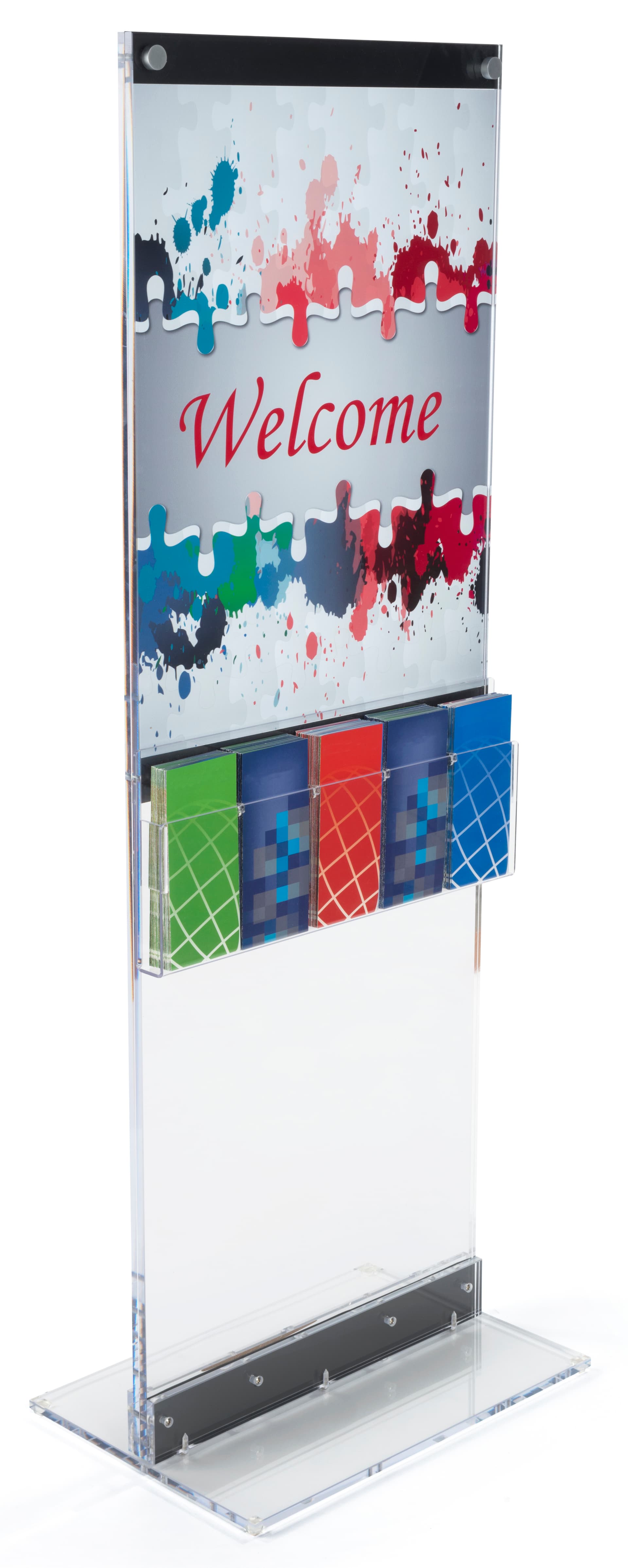 Acrylic Display Totem with Brochure Holder & Removable Dividers