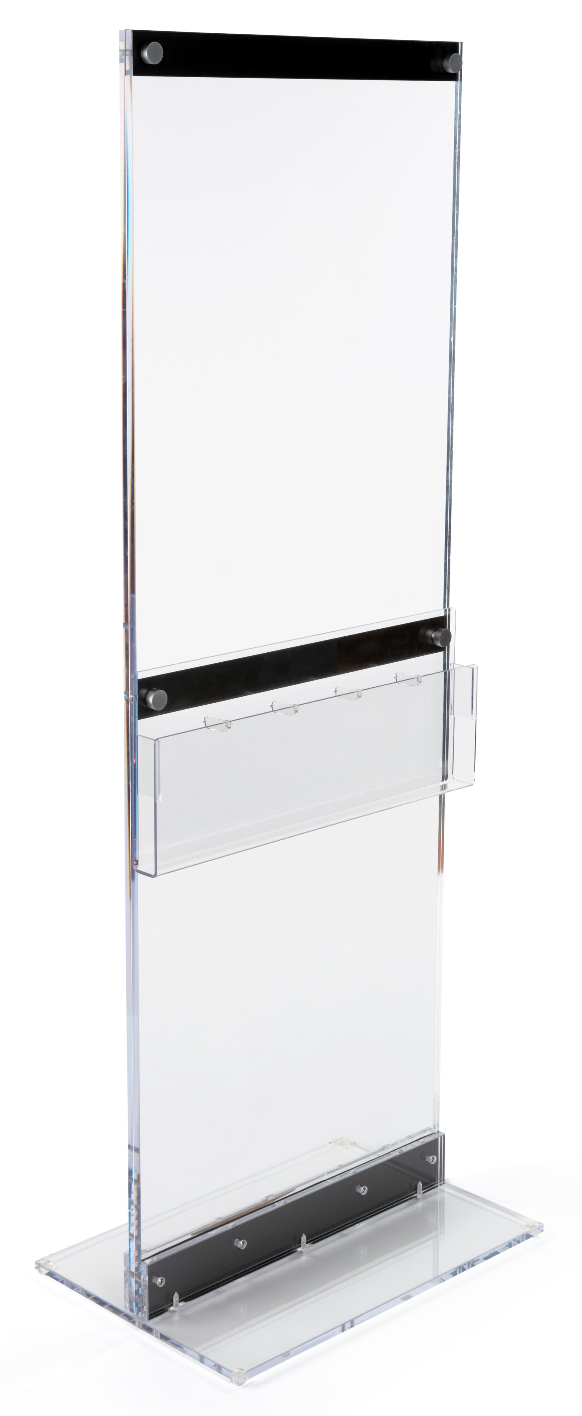 Acrylic Display Totem with Brochure Holder & Adjustable Pockets