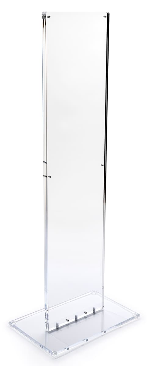Clear indoor acrylic custom floor totem stand