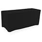 6' or 8' Stretch Polyester Table Cloth, Fitted Design - Solid Color