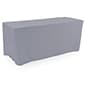 6' or 8' Stretch Polyester Table Cloth, Fitted Design - Solid Color