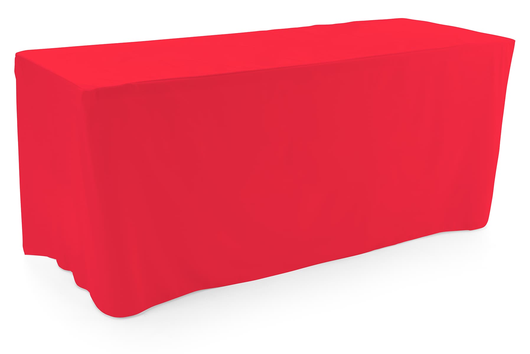 Red trade show table throws