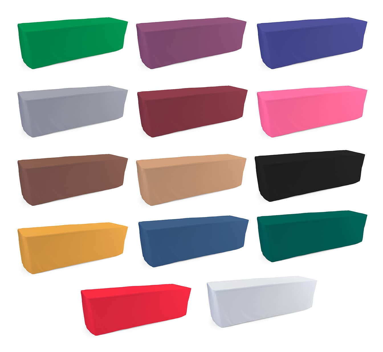 Trade show table throws with polyester material 