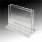 7 x 5 Acrylic Sign Holder w/ Menu Slot, Double-sided - Clear