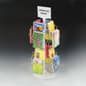 Rotating Greeting Card Display w/ Sign Clip, Countertop, 16 Pockets - White