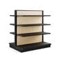 48"w Metal Retail Shelving Gondola w/ 4 Tiers, Adjustable Shelves, Double-Sided