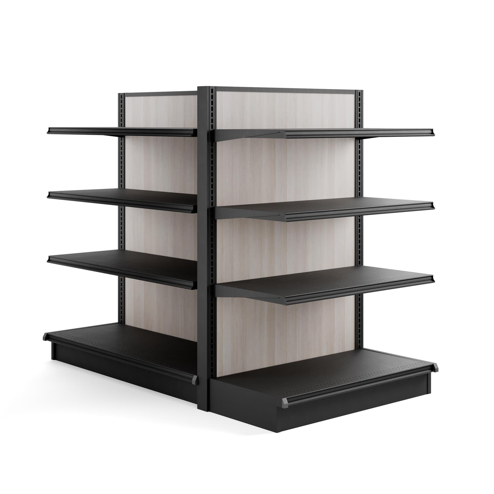 Endcap add-on for GDBL retail gondolas compatible showcasing it as an endcap
